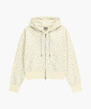 W CLASSIC LOGO CROP HOODIE ZIPUP IN IVORY image 8