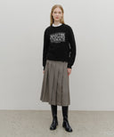 BOUCLE CLASSIC LOGO KNIT PULLOVER IN BLACK image 8