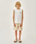 KIDS DOODLE CLASSIC LOGO POCKET SLEEVELESS IN WHITE image 5