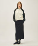 W BLOCK CLASSIC LOGO RAGLAN CROP SWEATSHIRT IN CHARCOAL GREY image 5