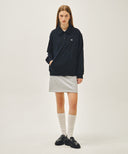 CLASSIC LOGO WAPPEN COLLAR SWEATSHIRT IN NAVY image 5