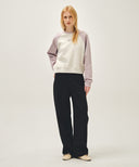 W BLOCK CLASSIC LOGO RAGLAN CROP SWEATSHIRT IN LIGHT PURPLE image 5