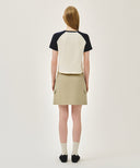 W COTTON CARGO MINI SKIRT IN BEIGE image 14