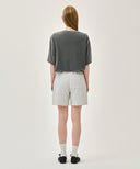CLASSIC LOGO SWEAT SHORTS IN LIGHT HEATHER GREY image 11