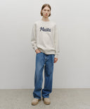 APPLIQUE LOGO OVERSIZED SWEATSHIRT (BRUSHED) IN OATMEAL image 5