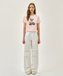 W DOODLE BEAR TEE IN LIGHT PINK image 5