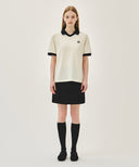 SMALL CLASSIC LOGO PK COLLAR POINT TEE IN IVORY image 8