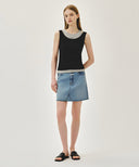 W LAYERED SLEEVELESS IN BLACK image 5