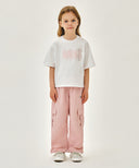 KIDS W BALLET CLASSIC LOGO SEMI CROP TEE IN WHITE image 5