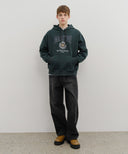 CREST CRACK LOGO OVERSIZED HOODIE IN DARK GREEN image 5
