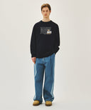 DOODLE CLASSIC LOGO LONG SLEEVE TEE IN NAVY image 5