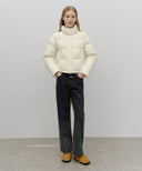 W BASIC CROP DOWN JACKET IN IVORY image 5