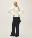 W LAYERED PLEATS SKIRT PANTS IN BLACK image 5