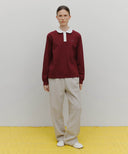 MARITHÉ SPORT COLLAR LONG SLEEVE IN BURGUNDY image 5