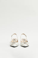 BUCKLE STILETTO SLING BACK HEELS IN IVORY image 2