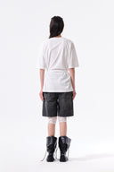 TIE DETAIL DRAPED LOGO TOP IN WHITE image 8