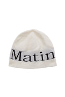 LOGO JACQUARD SHORT BEANIE IN WHITE image 1