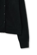 CASHMERE BLENDED ROUND KNIT CARDIGAN IN BLACK image 18