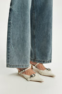 BELTED STILETTO MULE IN IVORY image 4