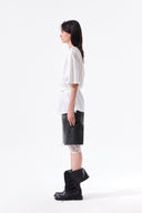TIE DETAIL DRAPED LOGO TOP IN WHITE image 7