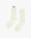 FLOWER JACQUARD SOCKS IN IVORY image 3