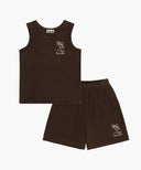 KIDS TERRY SLEEVELESS+PANTS SET-UP IN BROWN image 6