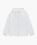 HOODED PACKABLE NYLON JACKET IN WHITE image 6