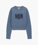 W CLASSIC LOGO CROP KNIT IN ASH BLUE image 6
