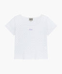 W FLOWER CROP TEE IN IVORY