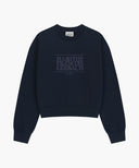 W CLASSIC LOGO CROP SWEATSHIRT IN NAVY image 6