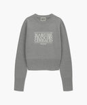 W CLASSIC LOGO CROP KNIT IN MELANGE GRAY image 6