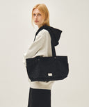 CLASSIC LOGO PATTERN CANVAS SHOULDER BAG IN BLACK image 6