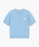 W SMALL CLASSIC LOGO HALF KNIT PULLOVER IN SKY BLUE image 6