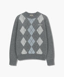 ARGYLE JQD KNIT PULLOVER IN HEATHER GREY image 6