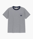 SMALL CLASSIC LOGO STRIPE RINGER TEE IN NAVY image 6