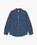 UNI BASIC DENIM SHIRT IN BLUE image 6