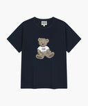W DOODLE BEAR TEE IN NAVY image 6