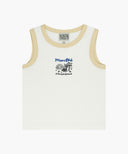 KIDS WAFFLE RINGER SLEEVELESS IN IVORY image 6