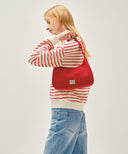 CLASSIC LOGO HOBO BAG IN RED image 6