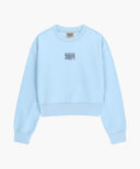 W FLOWER CLASSIC LOGO CROP SWEATSHIRT IN SKY BLUE image 6