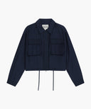 W CROP SHEER JACKET IN NAVY image 6