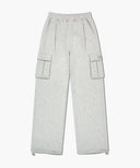 CLASSIC LOGO ONE TUCK CARGO SWEAT PANTS IN LIGHT HEATHER GREY image 12