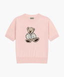 W DOODLE BEAR HALF KNIT PULLOVER IN LIGHT PINK image 6