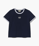 W CLASSIC LOGO RINGER TEE IN NAVY image 6