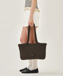 CLASSIC LOGO NET SHOULDER BAG IN DARK BROWN image 6