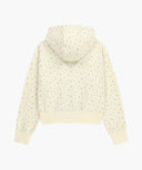 W CLASSIC LOGO CROP HOODIE ZIPUP IN IVORY image 9