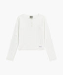 W FLOWER PATTERN LONG SLEEVE TEE IN IVORY image 6