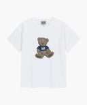 W DOODLE BEAR TEE IN WHT/ BEG image 6