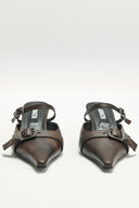 BELTED STILETTO MULE IN BROWN image 2