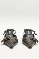 BELTED STILETTO MULE IN BROWN image 2